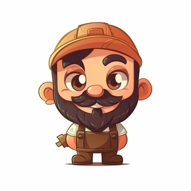 happy cute Carpenter face, cartoon, clipart, mascot, isolated on white background