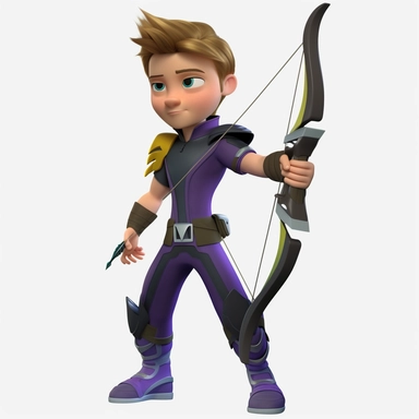 Boy as Hawkeye in avengers as disney character, full body, disney, hd, clipart
