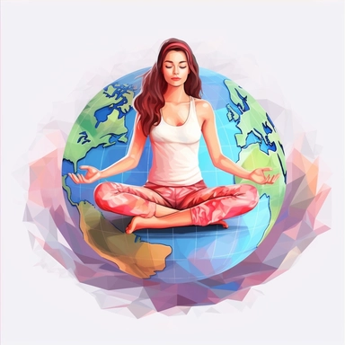 3D Empowering Women, Embracing Wellness: International Yoga Day! illustartion Clipart, Colorful, Retro, highly detailed, white background 8k