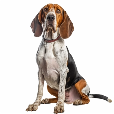 American English Coonhound, clipart, sitting, cute, no background, high resolution