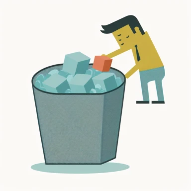 A person emptying an ice cube tray into a small bucket. In the style of clip art