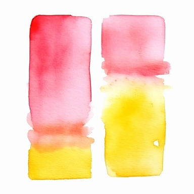 basic watercolor pink 2 piece with yellow accent in minimal hand drawn style, Etsy, textured, clipart, white background