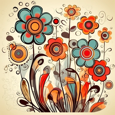 abstract flowers clip art