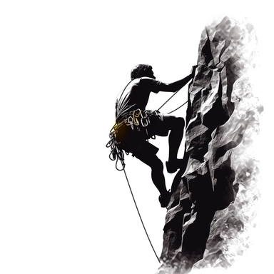 rock climbing clipart, white background