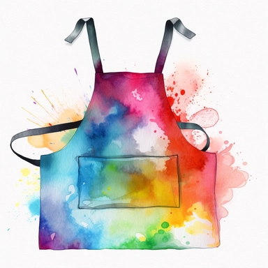 watercolour paining apron hd clipart white background