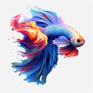 beta fish, creative shiny, super resolution, Pshycedelic PNG, Graffiti, Clipart, watercolor, realistic, 8k