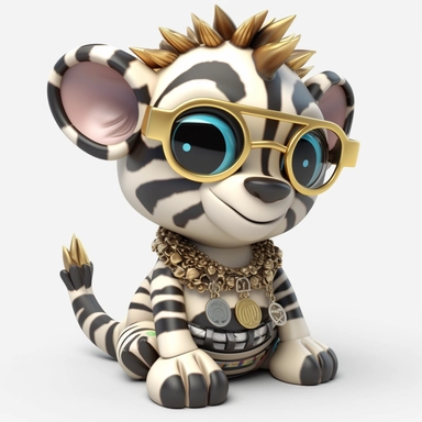 sticker clipart cartoon of a cute zebra cub with sun glasses, dressed with tribal african gear,Ankh, and African masks, 3D, disney pixar style, puppy eyes, looking at athe camera, white background ,high definition, high resulotion, highly detailed, 16K