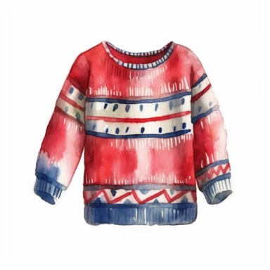 a Norway Norwegian Sweaters in the style of watercolour clipart with detailed brush strokes