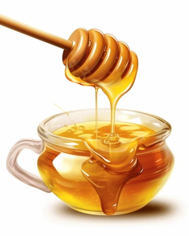 Create a high quality clipart illustrations featuring honey dipper on a white background in different shapes and sizes, that can be used to create unique designs for honey labels, packaging, and advertising.