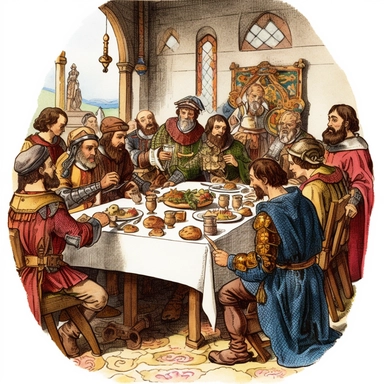 medieval banquet, clipart