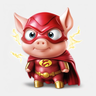 little pig disguised as flash von den avengers clipart
