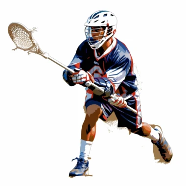 lacrosse player clipart, white background