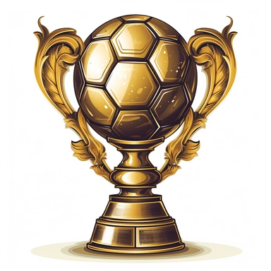 Soccer championship trophy, traditional style, vector, clipart