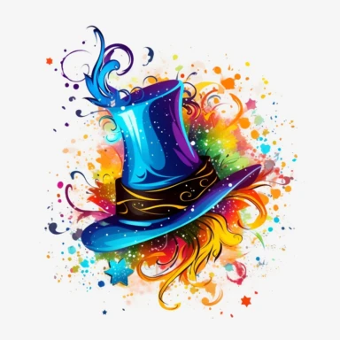 Magic Hat Clipart, white background, magic school symbol