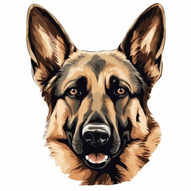 clipart of a german shepard face in hd