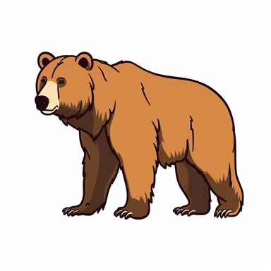 simplified clipart drawing of a grizzly bear
