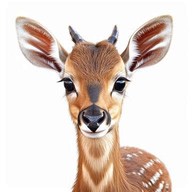 impala safari baby animal photorealistic clipart,on white background