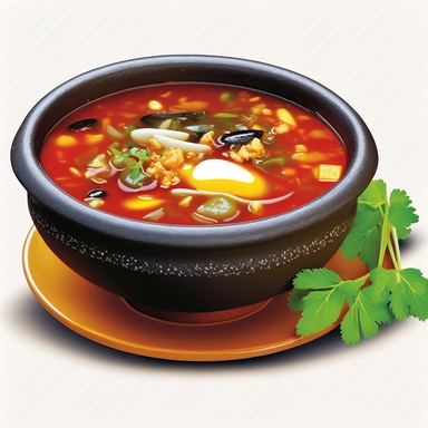 clipart bowl of spicy soup no background