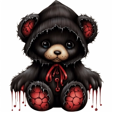 cute gothic teddy bear clip art