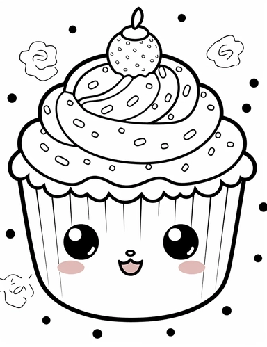 Let your creativity flow with a kawaii bread loaf, with a friendly face and a soft, brown crust. Use warm colors to make it inviting! For Simple Coloring page,Big eyes,line art, thick lines, black and white,clipart, illustration, on white background,Detailed,Details