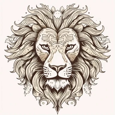 lion head drawing clipart, vector