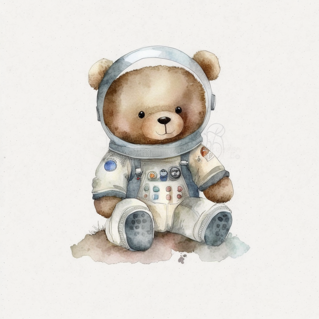 astronaut bear cliparts