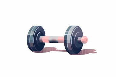 flat vector art of a dumbbell clipart, subtle pastel grey and navy color variation, on white background, 4k uhd