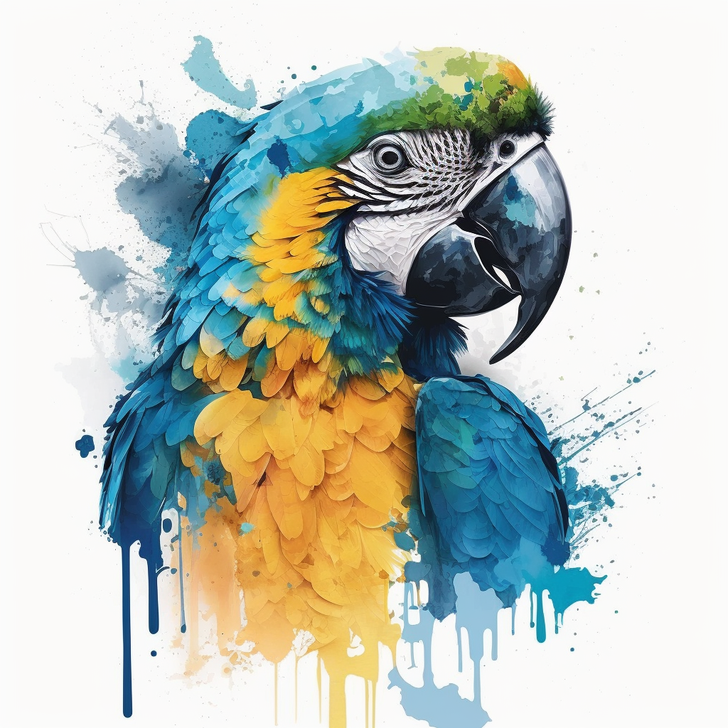 flying parrot clipart