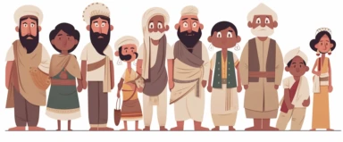 cute indian characters clipart, in the style of traditional techniques reimagined, humanistic empathy, neogeo, humble charm, flat minimal design, white background,