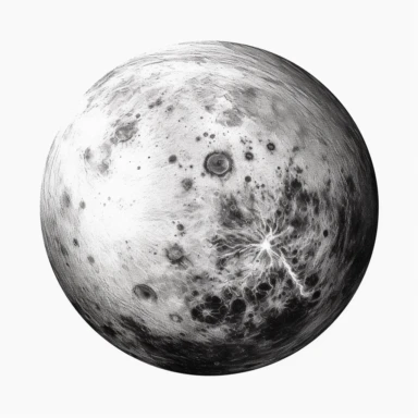 /cool graphic of the planet Neptune in charcoal with minimal colour, messy detail, white background clipart