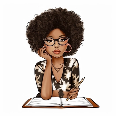 imagination, Boss lady black girl clipart, white background