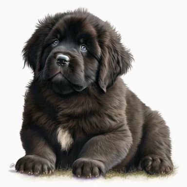 cute Newfoundland puppy clipart