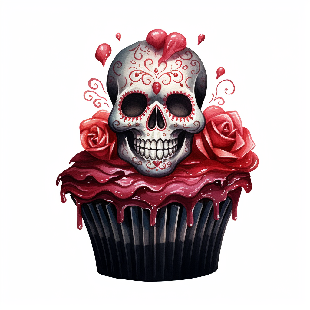 cupcake tattoo :) leave the girly skull, get rid of the crossbones and it's  just right! | Cupcake tattoos, Tattoos, Clown tattoo