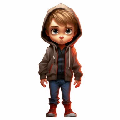 baby mayday parker standing, in the spider verse clipart