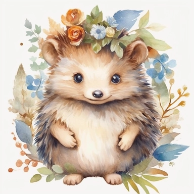 I would love a charming watercolor clipart illustration showcasing the undeniable adorableness of a hedgehog in a full body character portrayal. The illustration should be created in a soft pastel watercolor style, capturing all the intricate details of the hedgehog's features and its endearing expression with crystal-clear high focus. Please provide a very high-quality ultra HD 16K image on a solid white background, allowing the viewer to appreciate the fine watercolor textures and the hedgehog