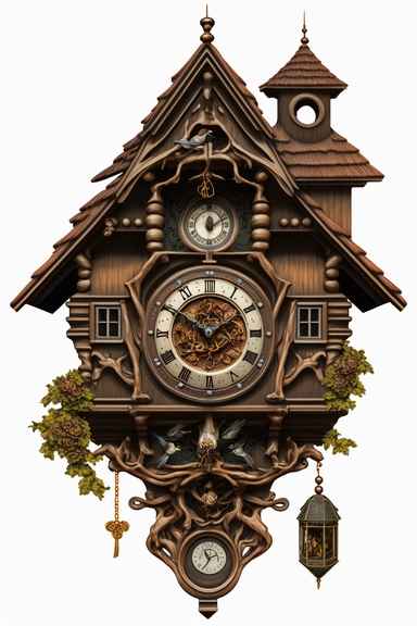 a clipart image of a cuckoo clock