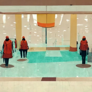 Living Clipart in a Mall first person view