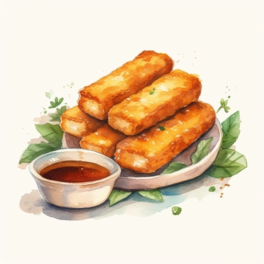 hand painted fish fingers clipart for cookbook maple syrup illustration no background