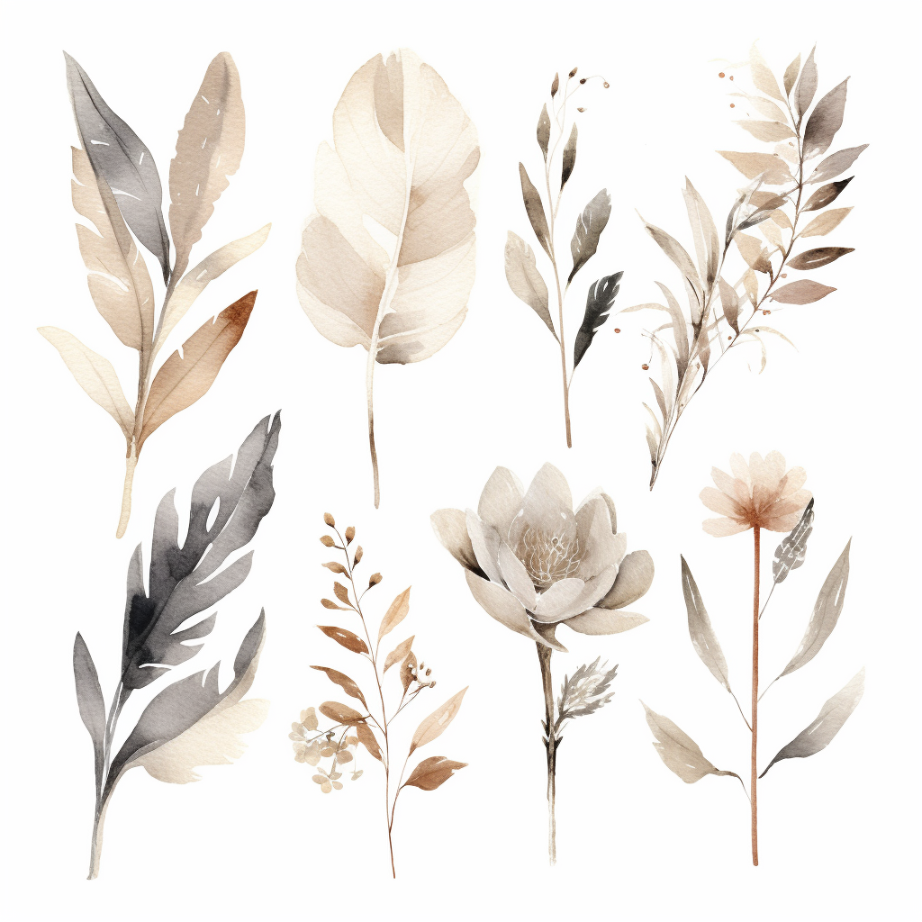 gray flowers cliparts