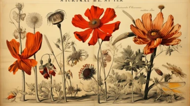 Clipart, vintage, Cover book print of Bloemwerk, nederlandsch botanical illustration, 1794, hand-drawn, texture