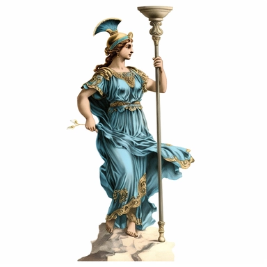1 image of a Greek mythological figure, vintage style, no background, clipart