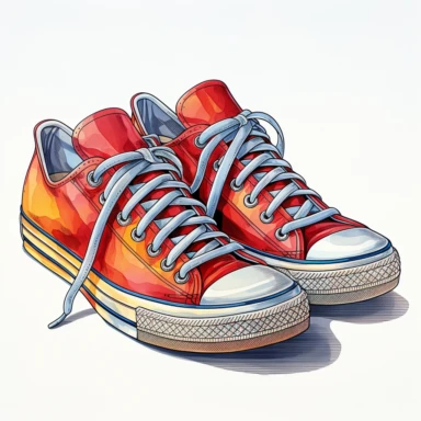 hand drawn , low top , hand panter color vibrant colors , watercolor, hyper realistic, white background, white margins, 16k, ultra detailed clipart, cut out image, hand-drawn, ultra HD, sharp and clean art a vintage sneakers 1940 -1950 era , capturing the romantic and feminine aesthetics often associated with vintage fashion and travel, Clipart,light pink pastel