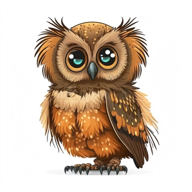 cartoon of mutt mixed owl, cute, funny, clipart style, vector style, white background