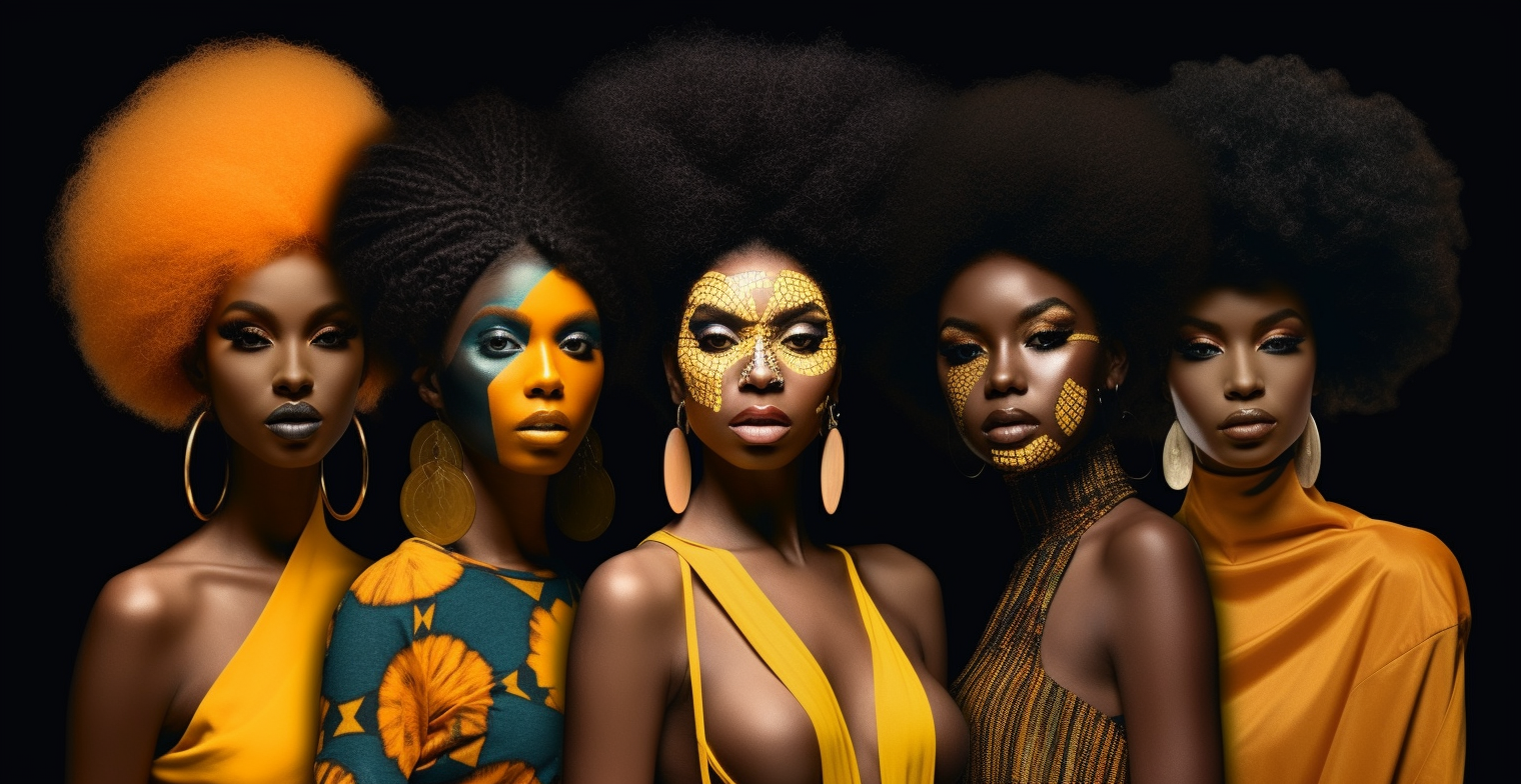 Eye-catching collage of black women in Pop Art style, featuring diverse ...