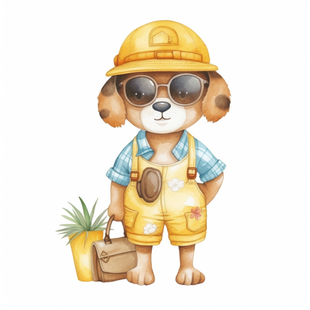 dog summer cliparts