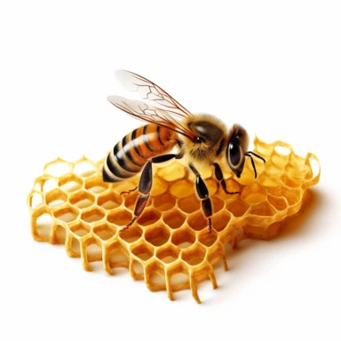 honeybee clipart and honeycomb, white background