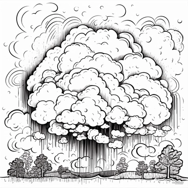 storm clouds, b&w lineart, minimalist style, white background, full body, picture, coloring book style on white background, well composed, clean coloring book page, No dither, no gradient, strong outline, No fill, No solids, vector illustration, clipart, simple, cartoon –ar 9:11 –v 5