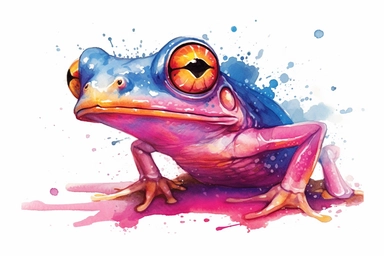 Watercolor, Natterjack Amphibian, clipart, hd, on a white background, spaced out