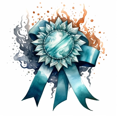 a award, clipart, realistic, detailed, watercolor