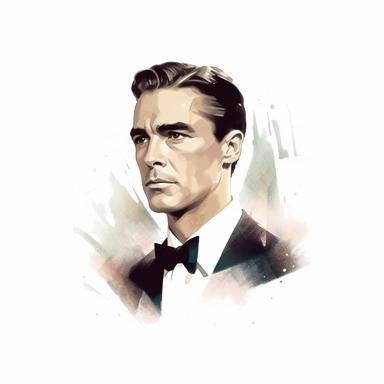 beautiful stunning handsome vintage old hollywood cinema man, paint art style, clipart, white background, superrealistic, one of a kind